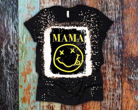 Mama (smiley Face) bleached tee