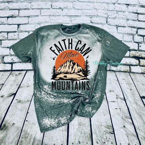 Faith Can Move Moutains (Christian Inspirational) bleached tee