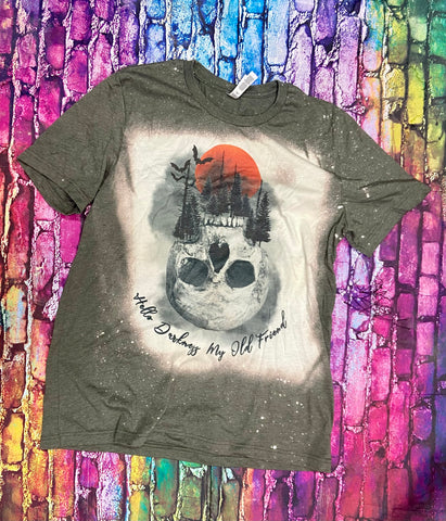 Hello Darkness My Old Friend Bleached Tee