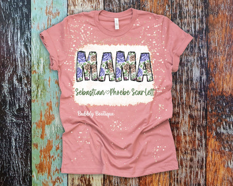 Personalized Mothers Day Bleached Tee (All names Available)