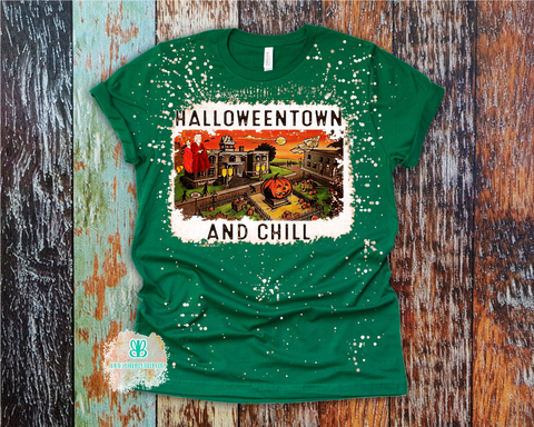 Halloween Town & Chill bleached tee