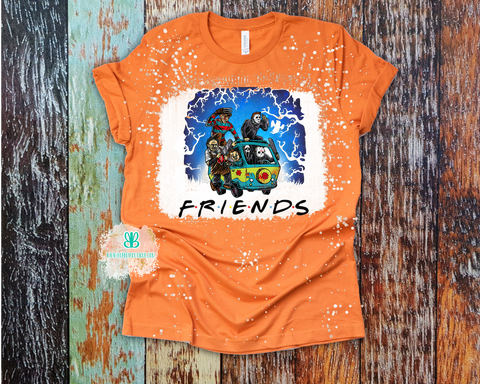 Mystery Machine Scary Friends Bleached Tee