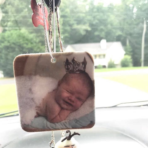 Double Sided Air Freshener With Two Photos