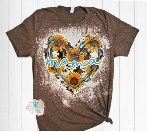 Cowhide & Sunflower Personalized Bleached Bleached Tee