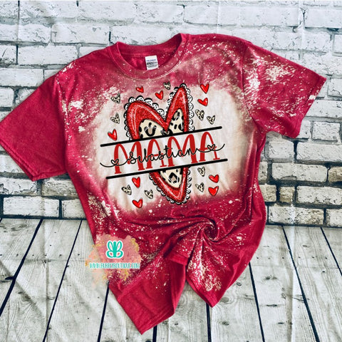 Personalized Valentine's Day Bleached Tee with your choice of names