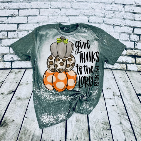 Give Thanks bleached tee