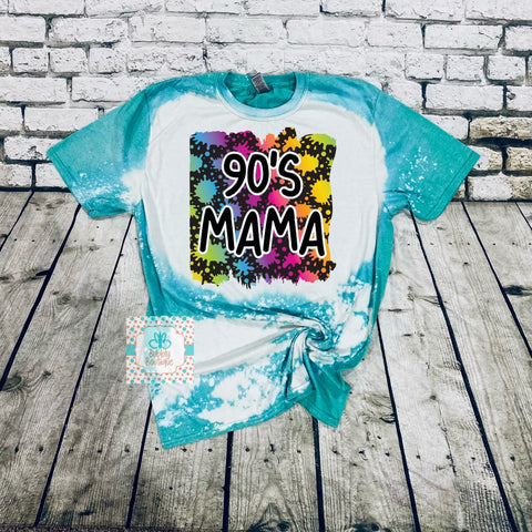 Lisa Frank inspired 90's Mama bleached tee