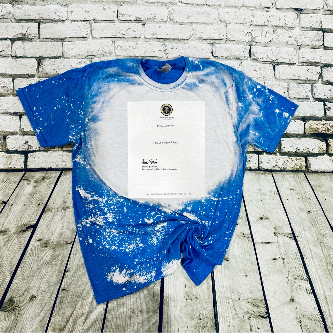President Trump letter bleached Tee