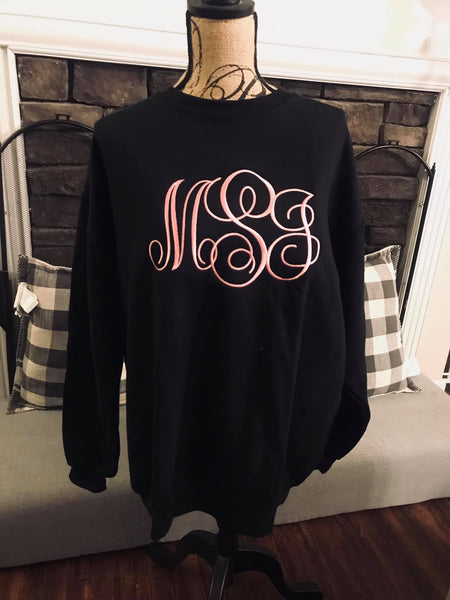 Monogrammed embroidered sweatshirt