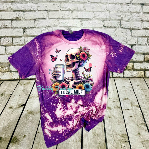 Local MILF Skull bleached tee