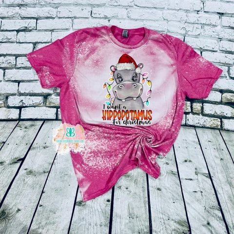 I want a Hippopotamus for Christmas Bleached Tee