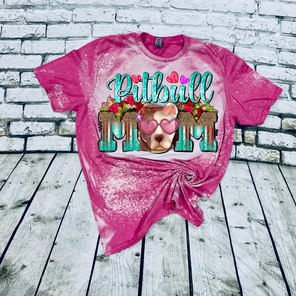 Pitbull Mom bleached tee