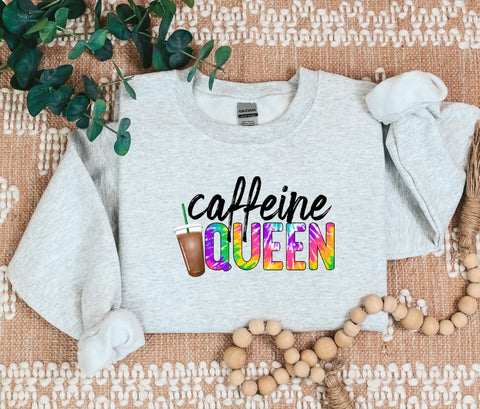 Tie Dye Caffeine Queen Seatshirt