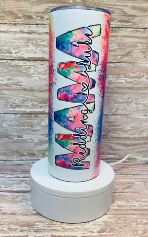 Personalized Mama Tumbler (Vibrant Oil Spill)