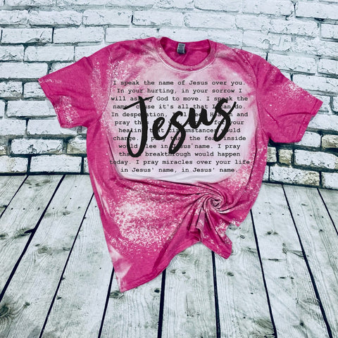 Name of Jesus bleached tee