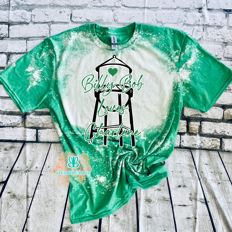 Billy Bob Loves Charlene Water Tower Bleached tee