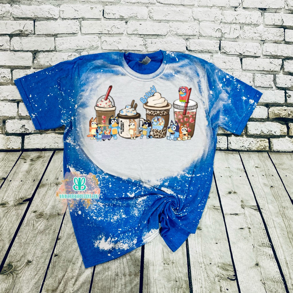 Bluey coffee bleached tee