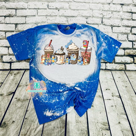 Bluey coffee bleached tee