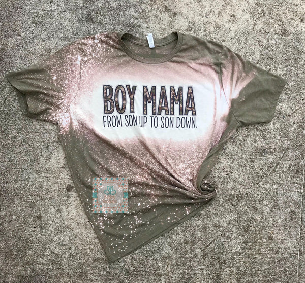 Boy Mama (from son up to son down) Bleached Tee