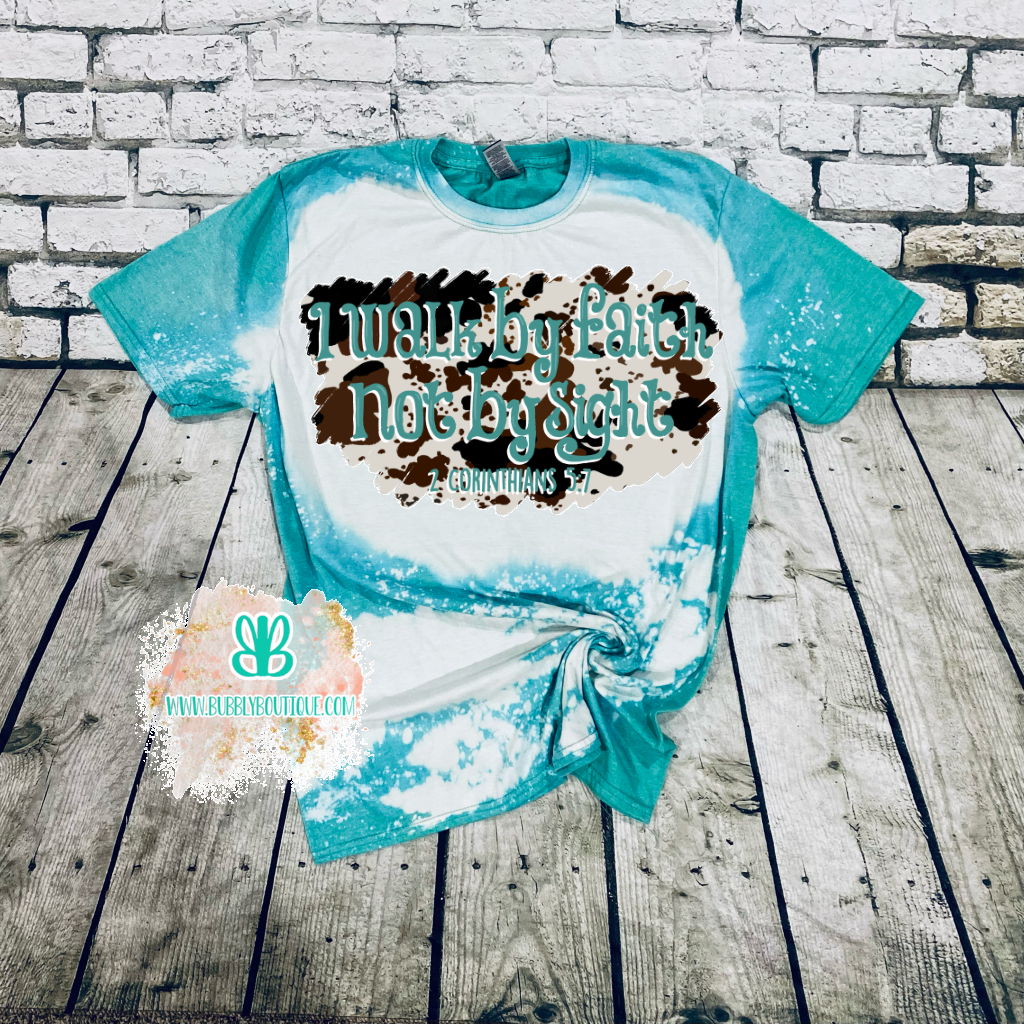 Walk by faith cowhide bleached tee