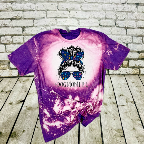 Dog Mom Life Bleached Tee