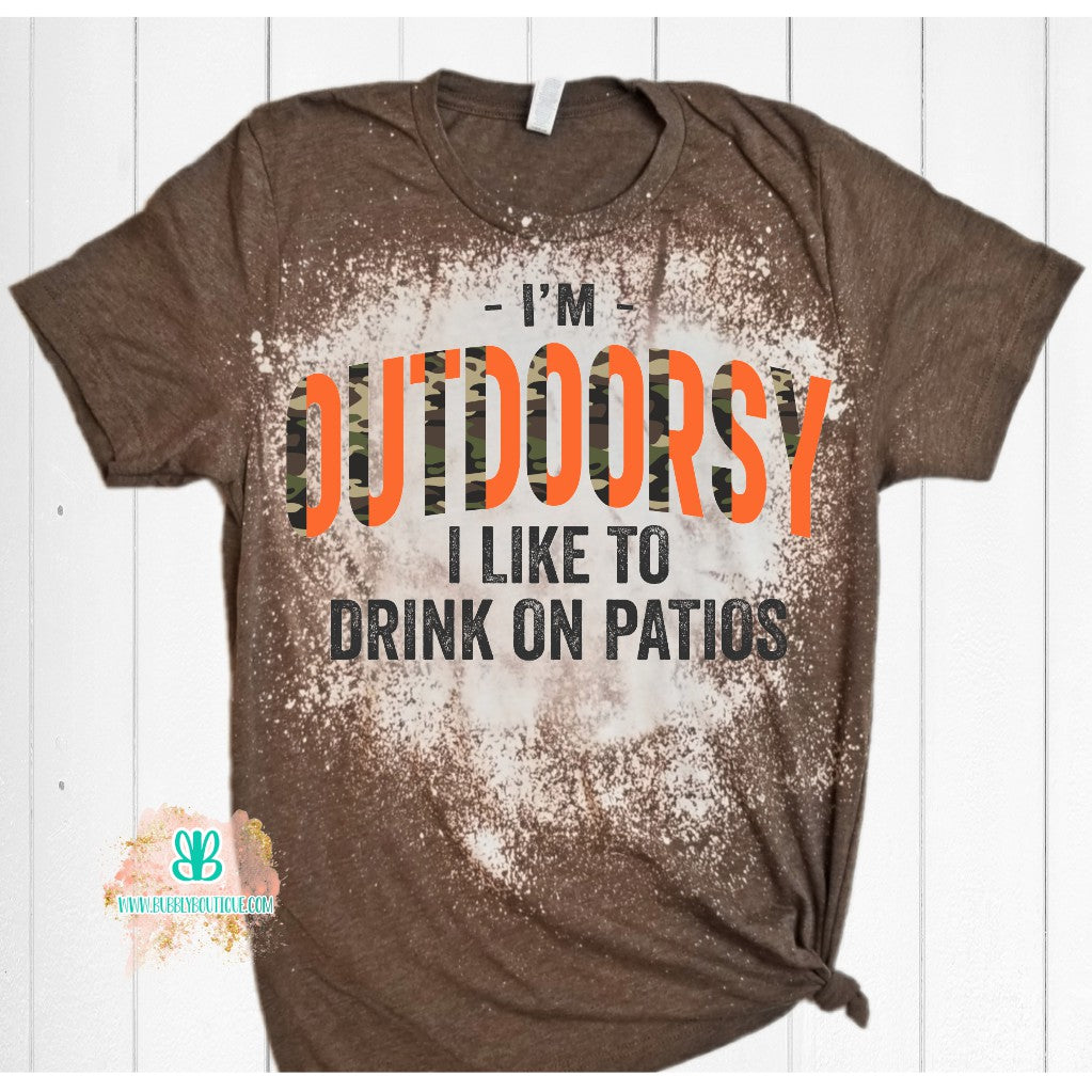 Drink on patios bleached tee