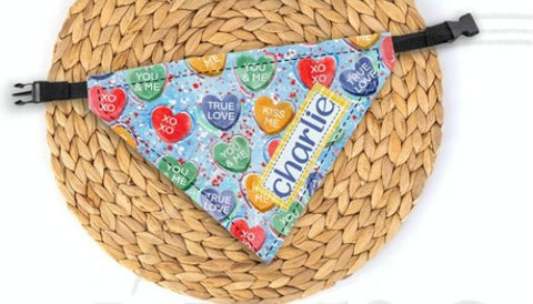 Conversation Hearts Valentine's Pet Bandana