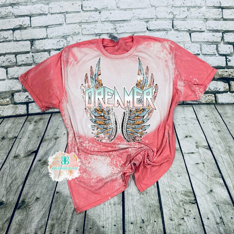 Dreamer Angel Wings Bleached Tee