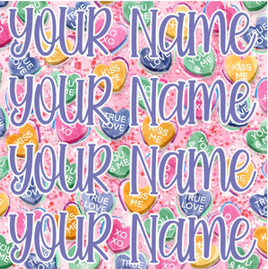 Custom Valentine's Day Conversation Heart Name bow