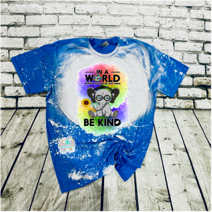 Be Kind Autism Elephant Bleached Tee