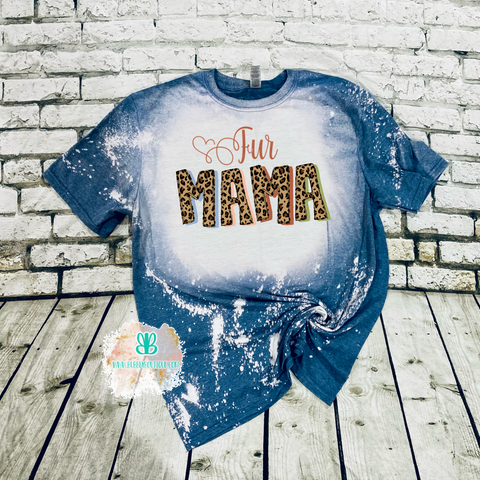 Fur Mama Leopard Bleached Tee