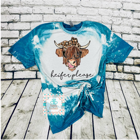 Heifer Please Highland Cow bleached tee