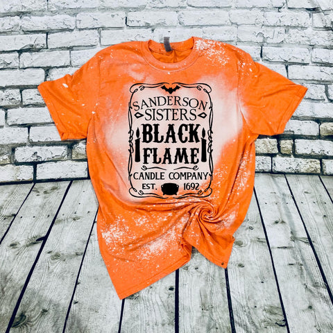 Black Flame Bleached Tee