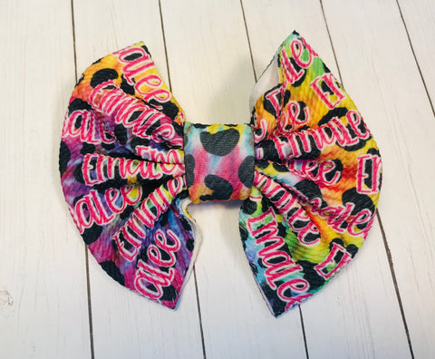 Rainbow Cheetah Name Bow