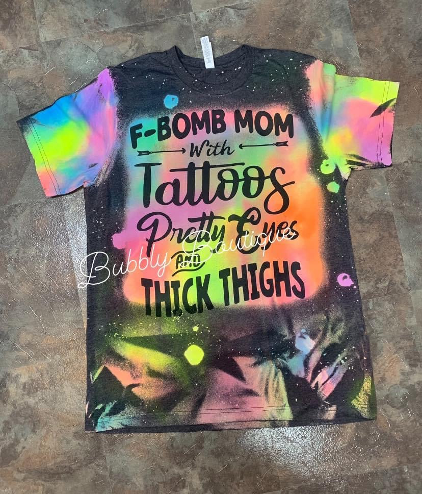 Thick thighs mama tie dye tee