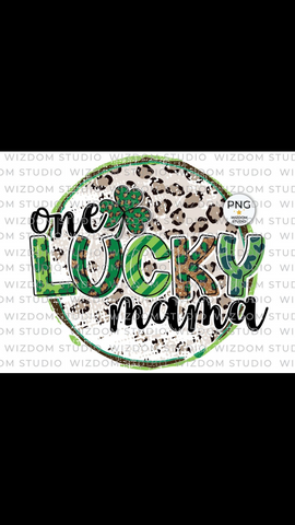 One lucky mama bleached tee