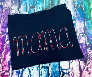 Custom embroidered patriotic tee with your choice of name