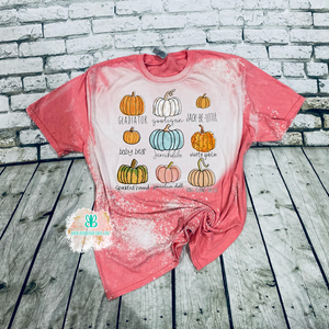 Multi Pumpkin Fall Bleached Tee