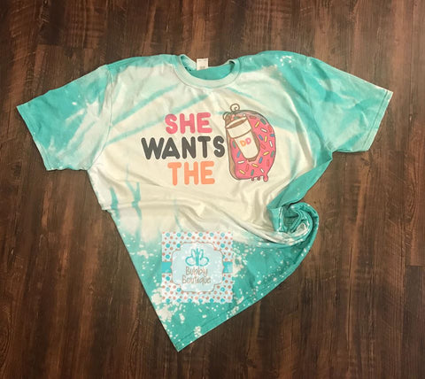 She wants the D coffee bleached tee