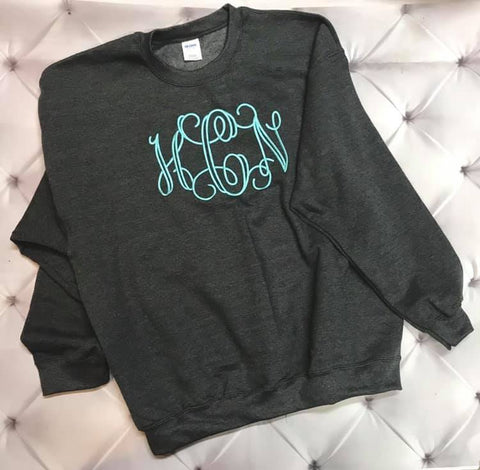 Monogrammed embroidered sweatshirt