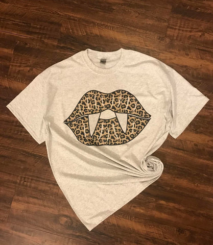 Cheetah Vampire Lip Tee