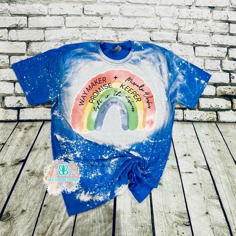 Waymaker Rainbow Christian Bleached Tee